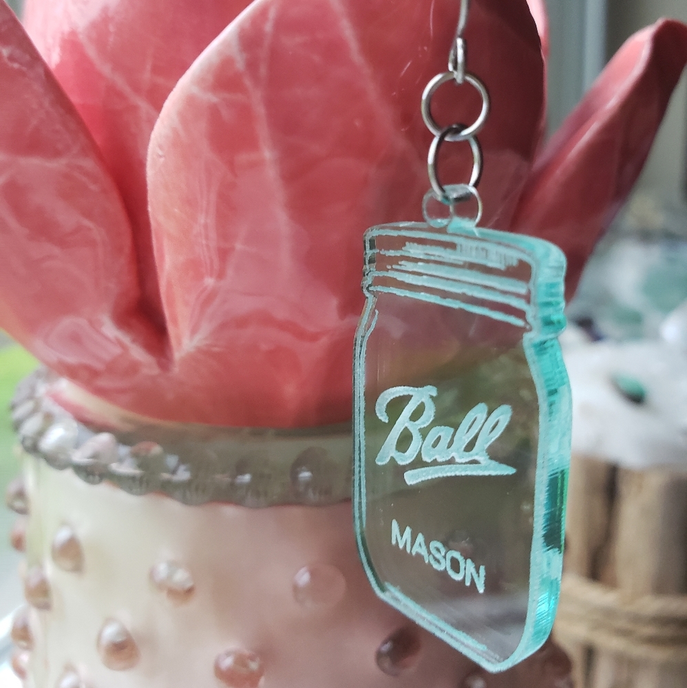 Ball mason canning jar earrings